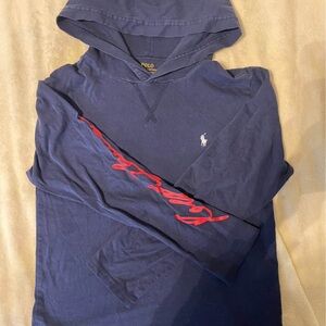 Polo by Ralph Lauren Men's Navy and Red Hoodie